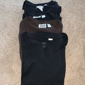 Chico’s Bundle of 3 V-Neck Tees and 1 3/4 Sleeve